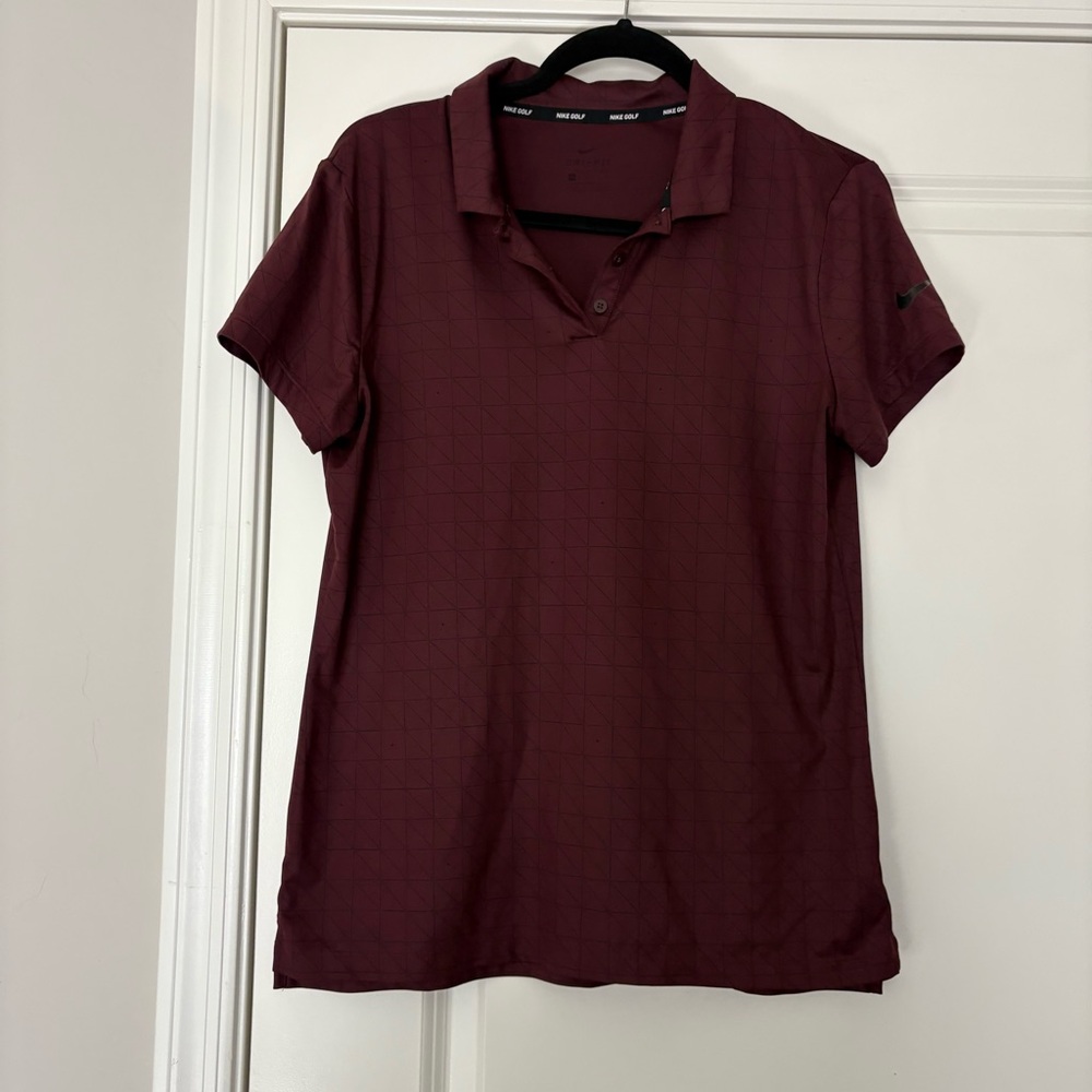 Nike Women's Burgundy Dri-Fit Golf Polo Shirt